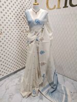 Chandheri with flower plant and bird design on border - Image 16