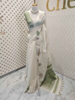 Chandheri with flower plant and bird design on border - Image 4
