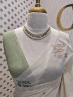 Chandheri with flower plant and bird design on border - Image 3