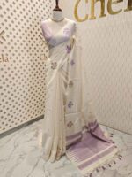 Chandheri with flower plant and bird design on border - Image 13