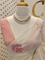 Chandheri with flower plant and bird design on border - Image 9