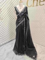 Crushed silk with mirror and cut bead scallop border - Image 19