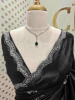 Crushed silk with mirror and cut bead scallop border - Image 18