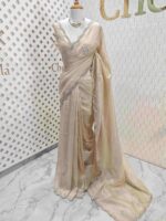 Crushed silk with mirror and cut bead scallop border - Image 13
