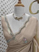 Crushed silk with mirror and cut bead scallop border - Image 12