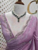 Crushed silk with mirror and cut bead scallop border - Image 9