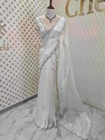 Crushed silk with mirror and cut bead scallop border - Image 16