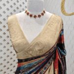 Dola silk with coloured rectangle shapes pattern