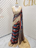 Dola silk with coloured rectangle shapes pattern - Image 4