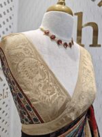 Dola silk with coloured rectangle shapes pattern - Image 2