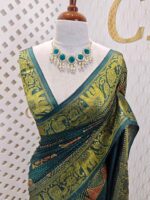 Dola silk with round shape ajhrakh prints