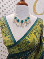 Dola silk with round shape ajhrakh prints - Image 3