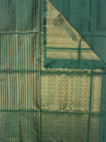 Kanjeevaram with leafy and geometric stripes pattern and diamond shape design on pallu - Image 2