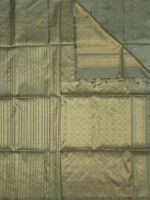Kanjeevaram with leafy and geometric stripes pattern and diamond shape design on pallu - Image 19