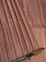Kanjeevaram with leafy and geometric stripes pattern and diamond shape design on pallu - Image 7