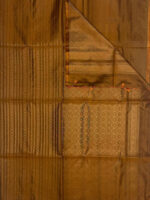 Kanjeevaram with leafy and geometric stripes pattern and diamond shape design on pallu - Image 11