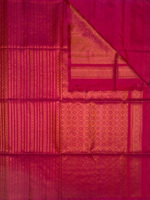 Kanjeevaram with leafy and geometric stripes pattern and diamond shape design on pallu - Image 14
