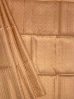 Kanjeevaram with leafy and geometric stripes pattern and diamond shape design on pallu - Image 16