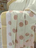 Kerala saree with mandala like print - Image 2