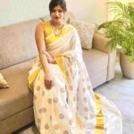 Kerala saree with mandala like print