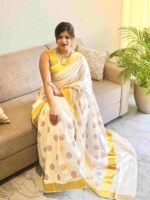 Kerala saree with mandala like print