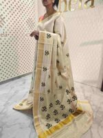 Kerala saree with om satin thread designs