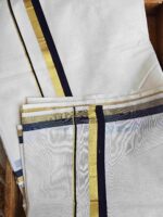 Kerala saree with golden and coloured thin border - Image 7