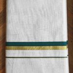 Kerala saree with golden and coloured thin border