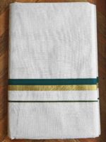 Kerala saree with golden and coloured thin border