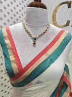 Mul cotton with triple colour border - Image 3