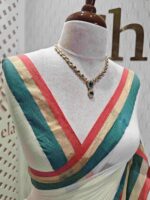 Mul cotton with triple colour border - Image 2