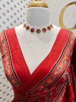 Modal silk with tissue pallu and floral plant print - Image 3