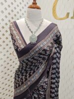 Modal silk with tissue pallu and floral design