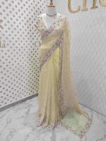 Organza with ribbon flower,cut beads and sugar beads designs - Image 4