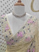 Organza with ribbon flower,cut beads and sugar beads designs - Image 3