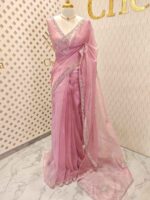Organza with spiral beads and peal flower border - Image 25
