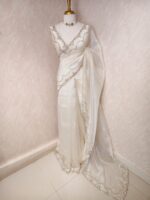 Organza with stone and  diamond scalp with temple arch border - Image 25