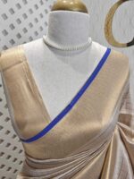 Kerala saree with check pattern and contrast colour on border - Image 15
