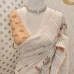 Kota with check pattern and cross stitch embroidery