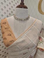 Kota with check pattern and cross stitch embroidery - Image 3