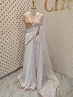 Mul cotton with copper colour thin border - Image 4