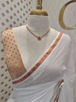 Mul cotton with copper colour thin border - Image 3