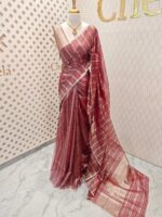 Organza banarasi with vertical stripes pattern - Image 13