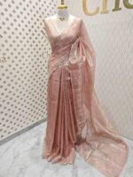 Organza banarasi with vertical stripes pattern - Image 16