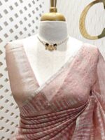Organza banarasi with vertical stripes pattern - Image 15