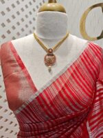Organza banarasi with vertical stripes pattern - Image 18