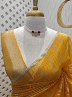 Organza banarasi with vertical stripes pattern - Image 24