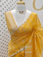Organza banarasi with vertical stripes pattern - Image 23