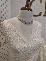 Organza with floral and pearl embroidery laced pattern - Image 2
