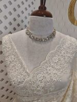 Organza with floral and pearl embroidery laced pattern - Image 3